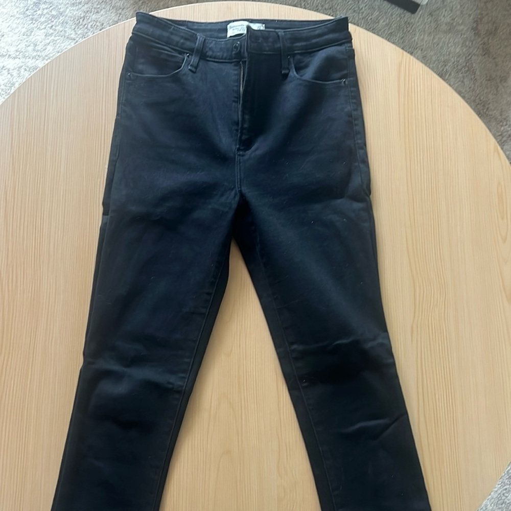 Abercrombie black high rise super skinny ankle Jean